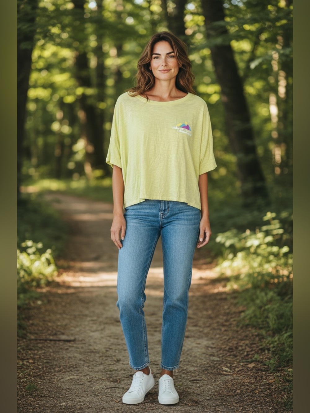 Light Green Graphic Boxy cropped Tee
